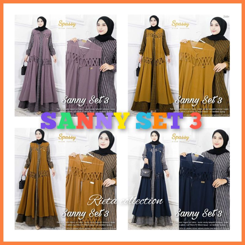 FASHION MUSLIM WANITA SANNY SET #3 MAXY 2IN1 KEKINIAN MURAH LARIS
