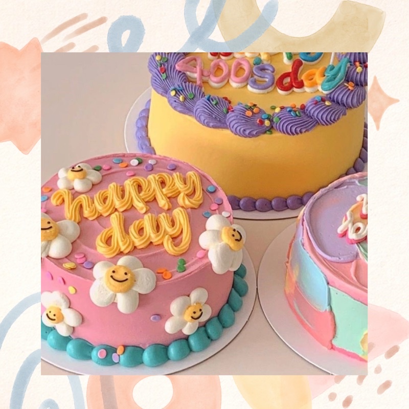 

Birthday cake Lunch Box (korean cake) mini murah Ukuran 1-2 orang diameter 10cm