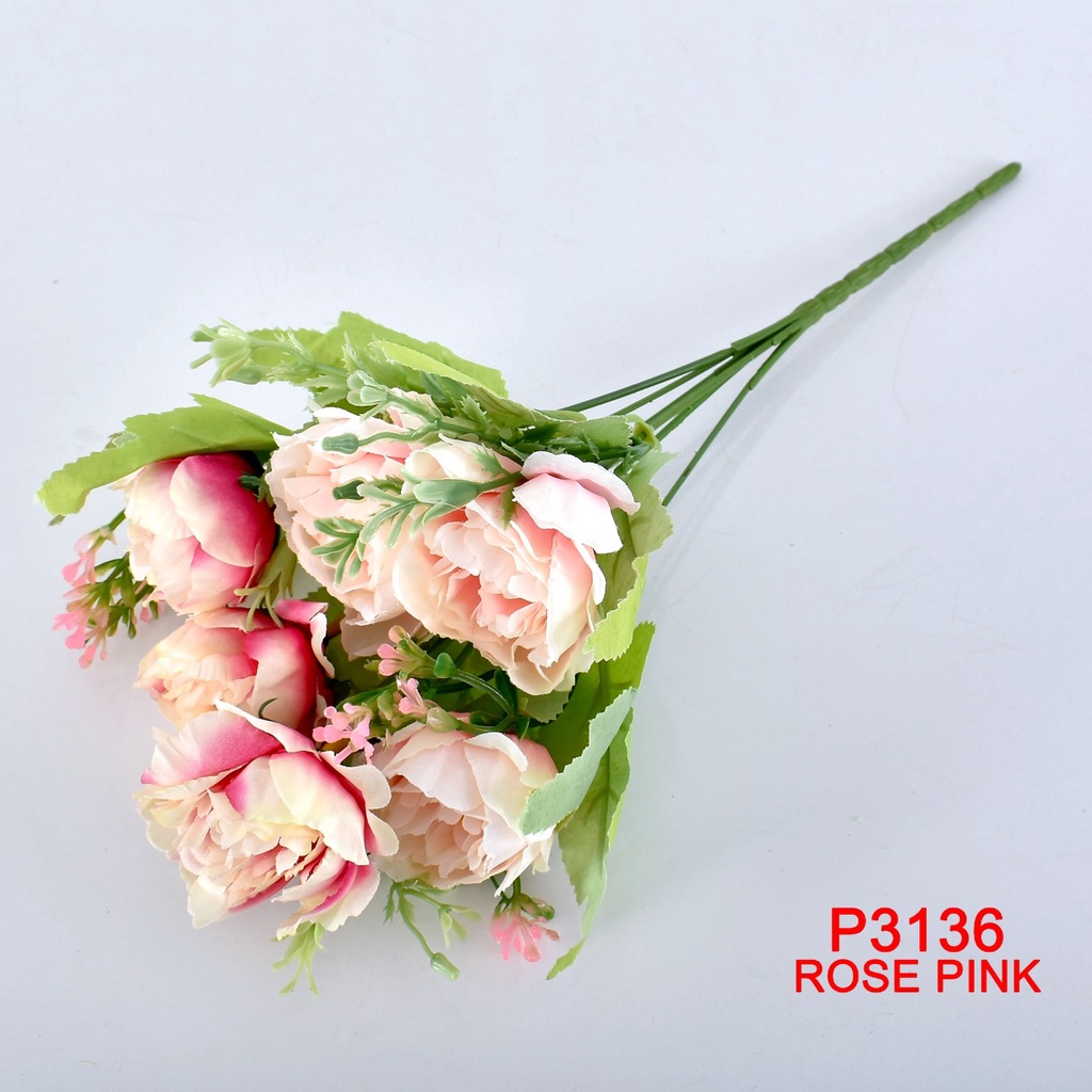 TIB COD P3136 ( 1 KILO BISA MUAT 28 PCS ) BUNGA HIAS BUNGA DEKORASI BUNGA ARTIFISIAL BUNGA IMPORT-ROSE PINK