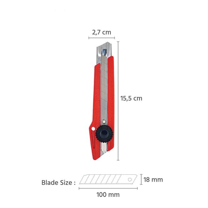 

Kenko Cutter Besar L-500 18mm Blade / Kenko Cutter Besar / Dengan Pemotong Cutter / Working Cutter