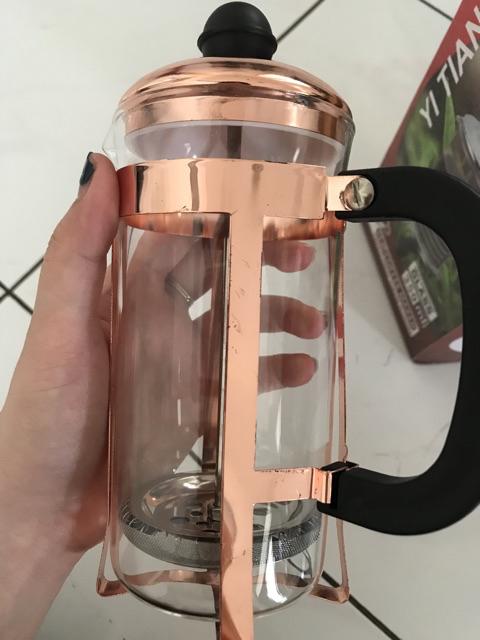 French Press Coffee Maker Rosegold / Coffee Plunger Alat Penyeduh Kopi