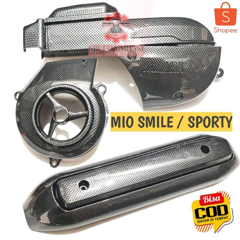Tutup cover cvt mio sporty mio smile Mio soul karbu karbon hitam