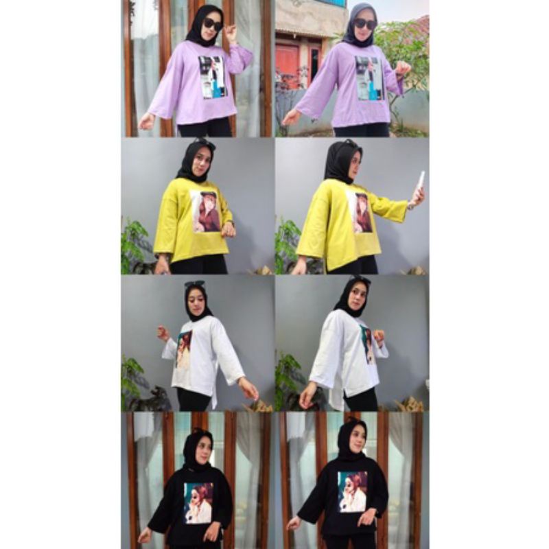 Atasan Kaos Oversized  Motif Viral Model Pinguin