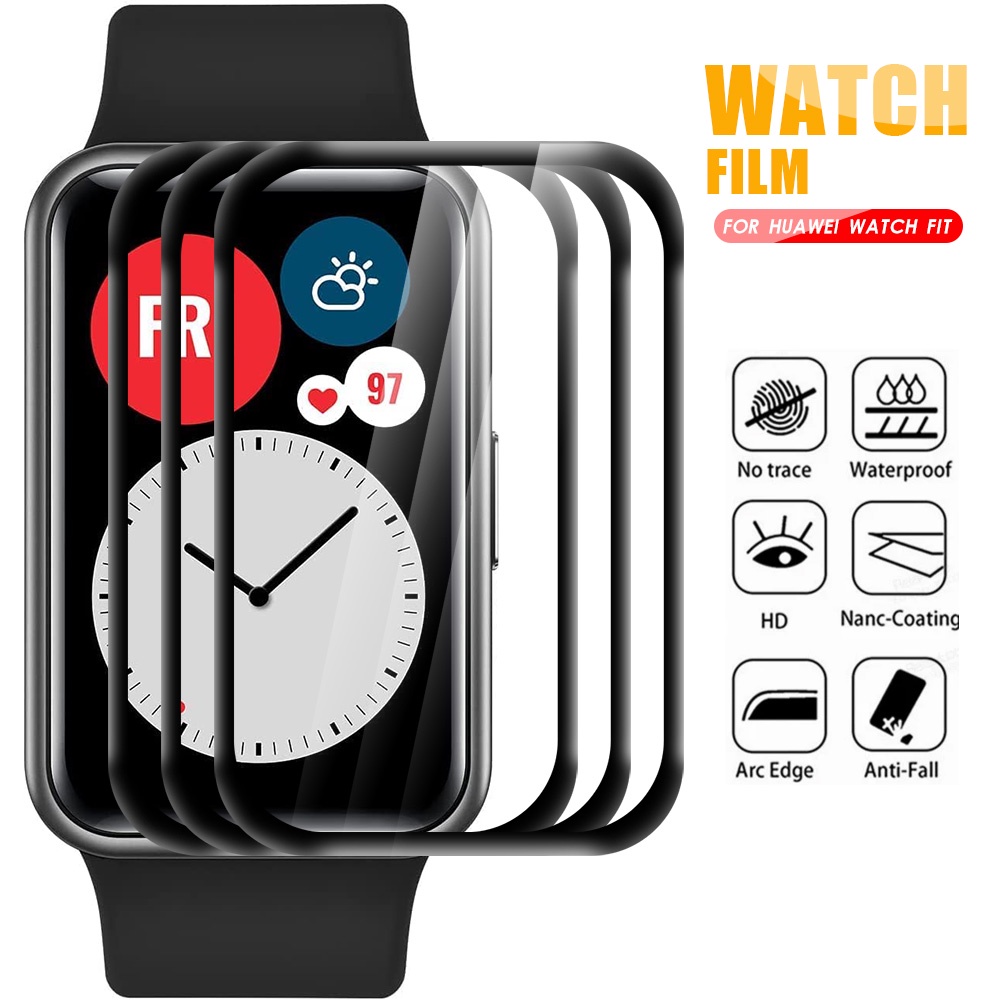 1 Pc Pelindung Layar Tempered Glass 9D Curved Untuk Smartwatch Huawei