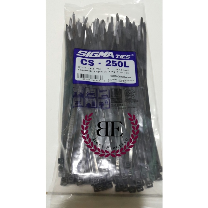 

READY Kabel Ties / Kabel Tis / Cable Tie CS 250 L Hitam 25 cm SIGMA CS250L PROMO