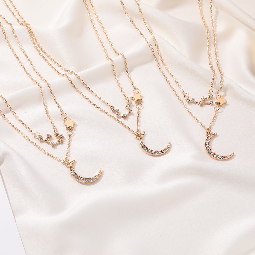 Kalung Rantai Liontin Motif Rasi Bintang Untuk Pria Dan Wanita /Kalung Zodiac Constellation Necklace