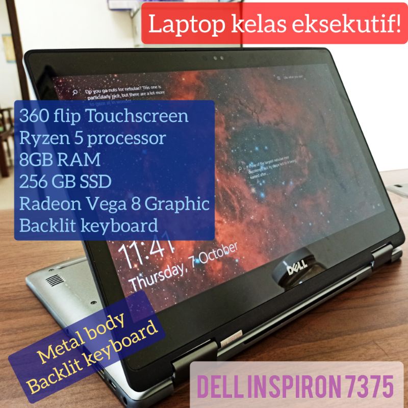 Laptop Dell 7375 touch yoga flip 360 Ryzen 5 8GB 256 GB SSD second