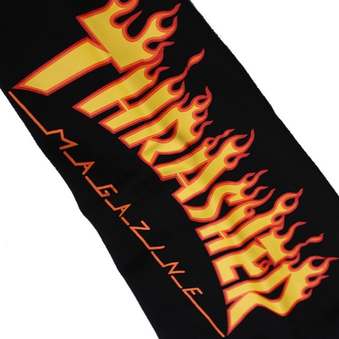 Thrasherr Japan Licensed Flame Hooded Black