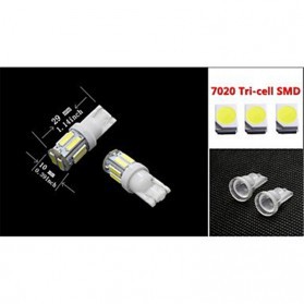 JIAMEN Lampu Mobil Headlight LED T10 W5W SMD 7020 2 PCS - PN-RGB - White