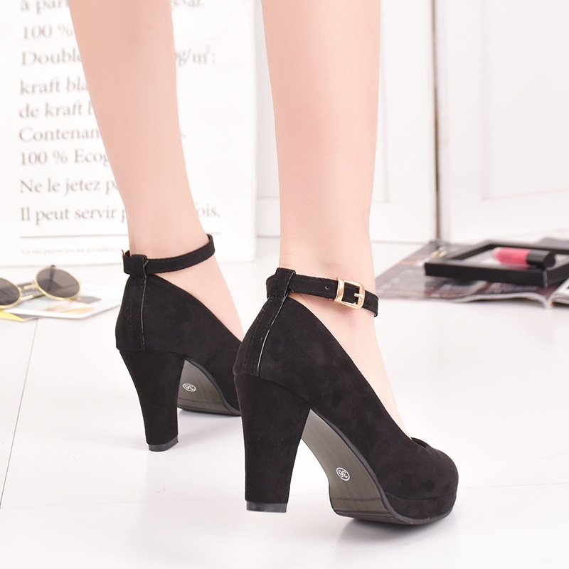 suede ankle heels