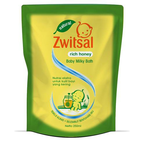 Zwitsal Baby Milky Bath Rich Honey Refill 450 ml