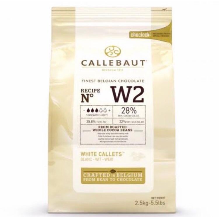 Barey Callebaut W2 Chocolate Callets Rep 250gram - Couverture 28% - Barey Gosend/Grab Only!!