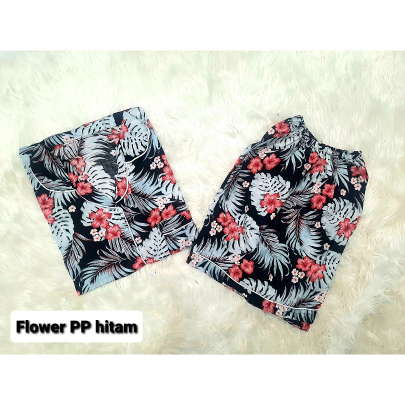 FORTGLASS FLOWER PP PIYAMA CELANA PENDEK PAJAMAS BAJU TIDUR WANITA BAHAN RAYON MURAH MERIAH