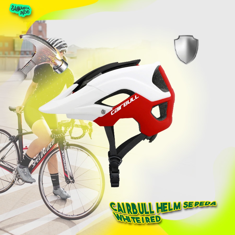 Helm Sepeda Ultralight Cycling Bike Helmet Putih/Red Helm Gowes Helem mtb helm Lipat Fixie Gunung Ca