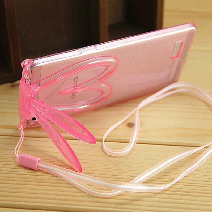 Aksesoris Hape-RABBIT EAR Oppo R5 R7 Lite R7s soft case back cover casing lucu imut