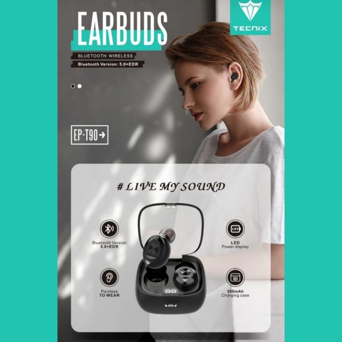 Tecnix Ep-T90 Bluetooth 5.0 + Edr Wireless Earbuds Earphone Tws Eb78368