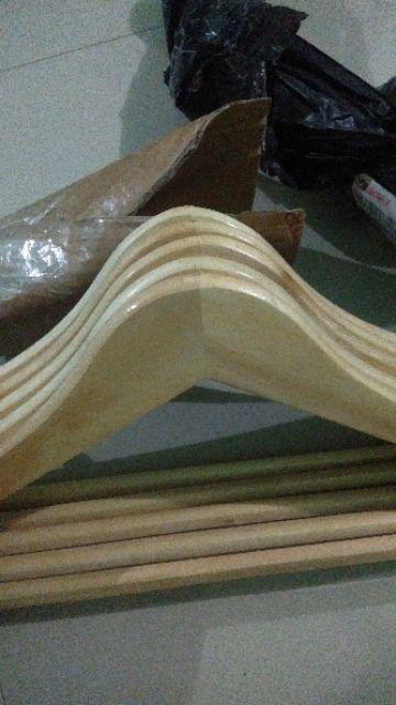 Hanger Kayu Palang Dewasa (wood) Warna Natural Gantungan Baju