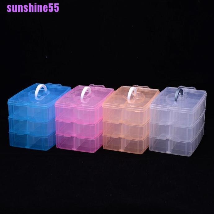 

READY STOCK 3 LAYERS 18 COMPARTMENTS CLEAR STORAGE BOX CONTAINER JE SDC4133S