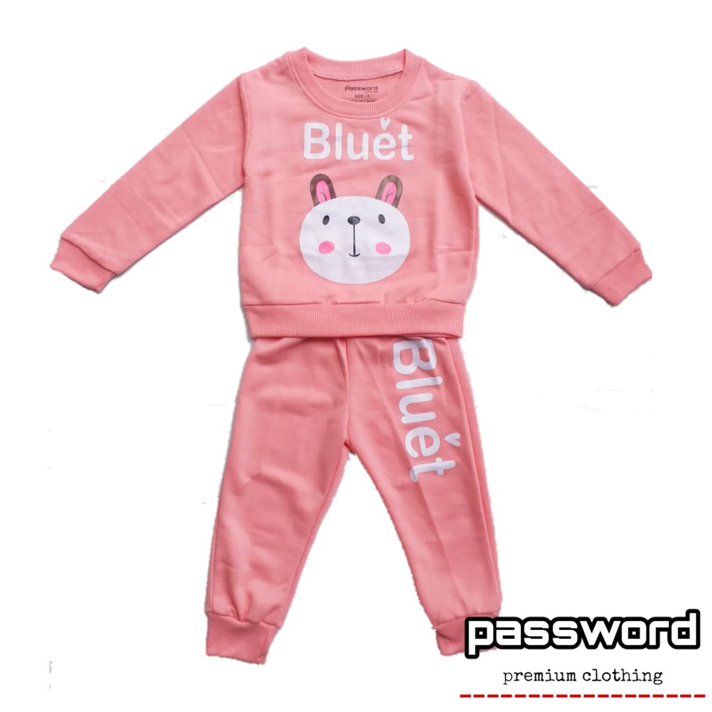 HappyOliver PASSWORD BLUET Setelan Sweater 1 - 7 Tahun Baju Anak BerKualitas