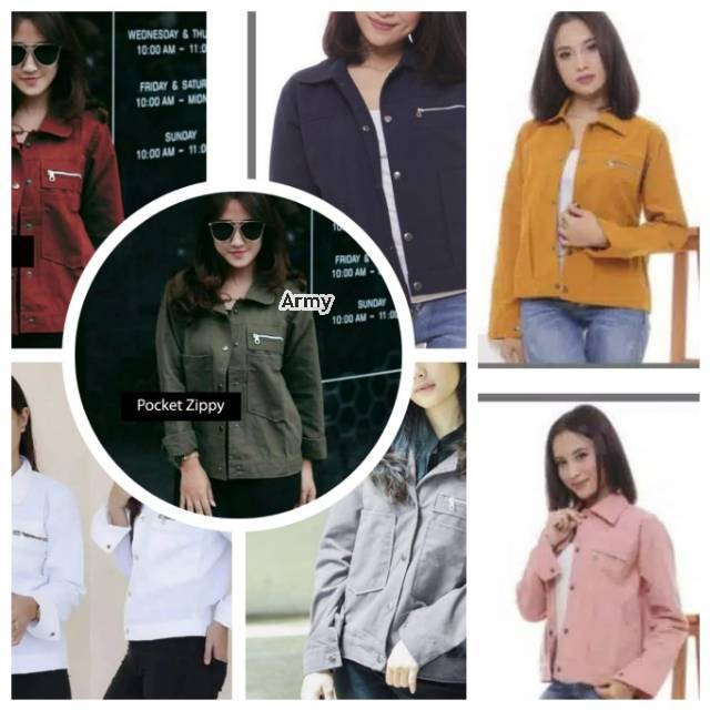 Polan Jaket Pocket Zippy Wanita TERLARIS Jaket Wanita Pocket Zippy Polan Jacket Parka