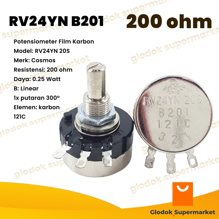 Potensio Cosmos RV24 200 ohm RV24YN 20S B201