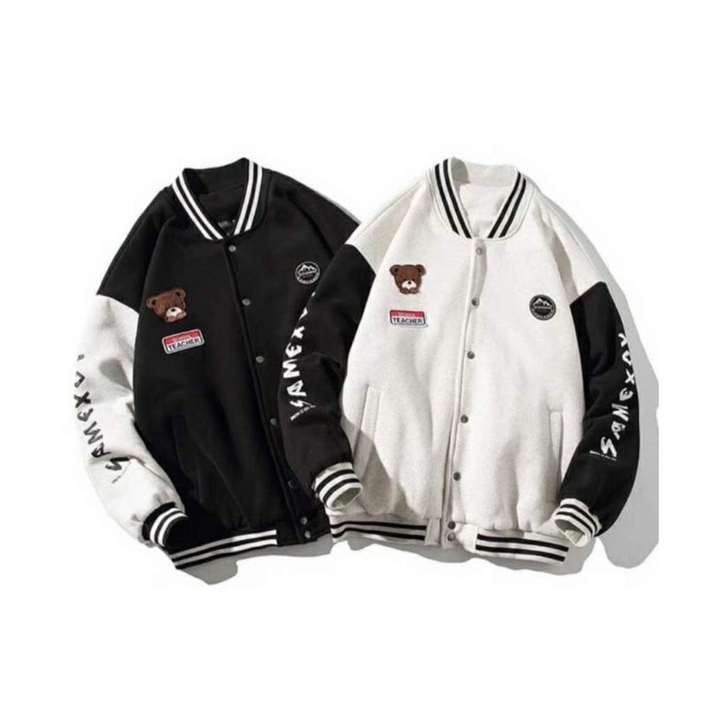 SAMEXOY BASEBALL 2XL 3XL Jacket Sweater Crewneck Oversize-Outerwear Wanita Fashion Terkini Korean Style