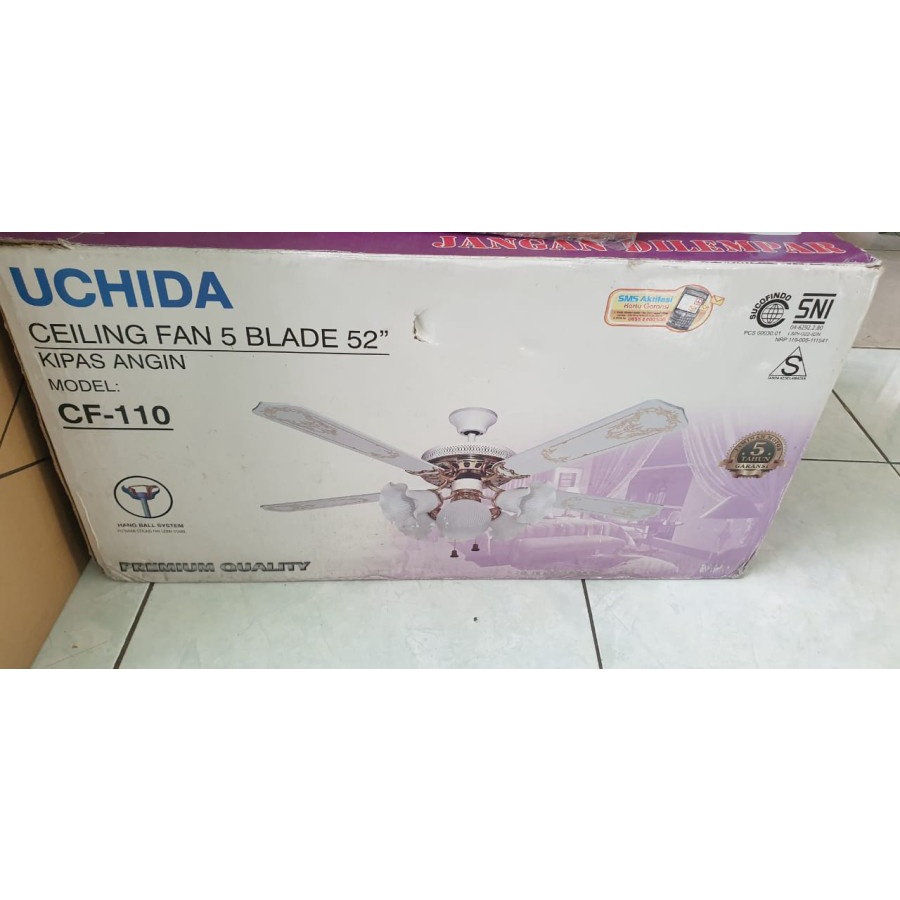 KIPAS UCHIDA Ceiling Fan 52 Inch Kipas Angin Hias Palfon kipas angin 5 Baling