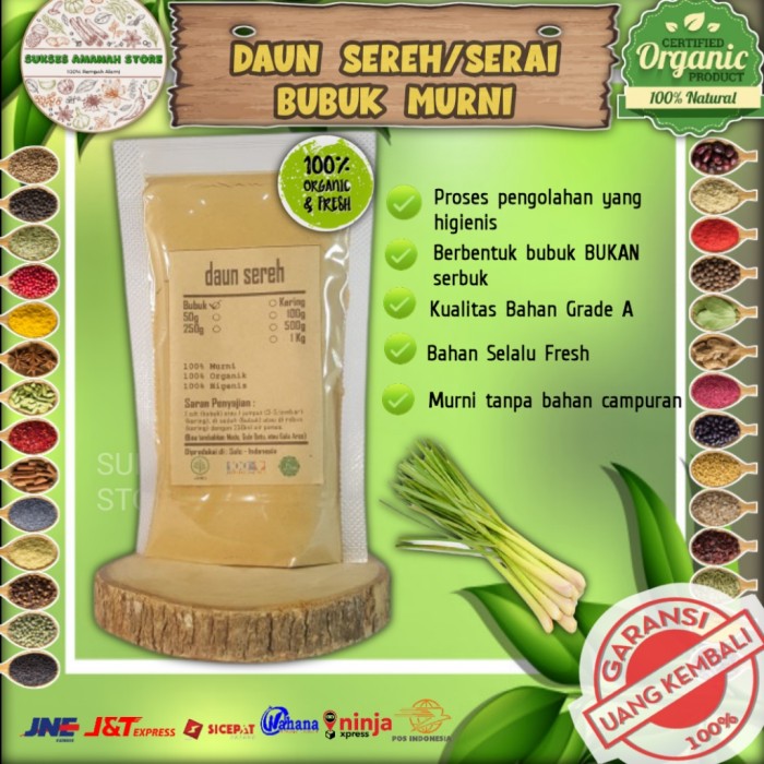 

Daun Sereh Serai Bubuk 50 gram Cymbopogon Citratus