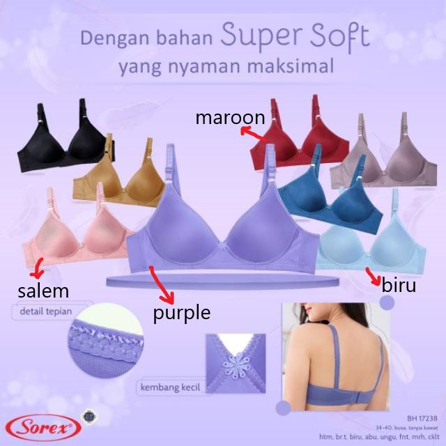 babybear Bh Bra Sorex 17238 Super Soft | Bra Busa Tanpa Kawat | Basic |