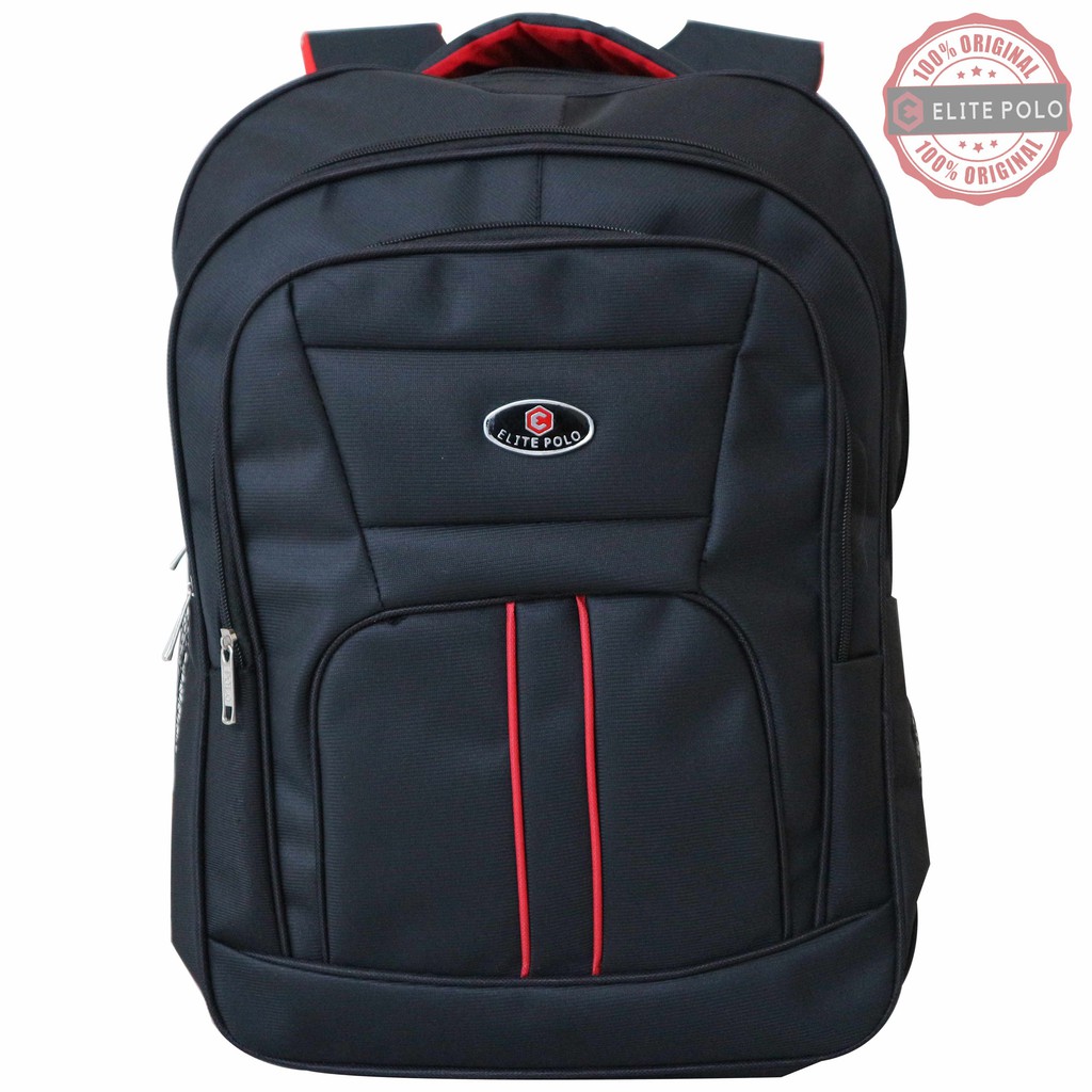  Tas  Ransel Punggung  Backpack Elite Polo Original Hitam 