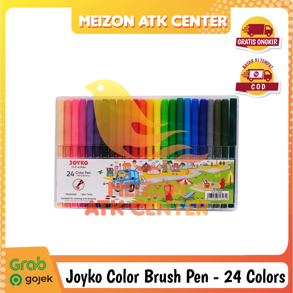 Jual JOYKO Color Brush Pen CLP-47A 24 Color Spidol Warna [1 SET ...