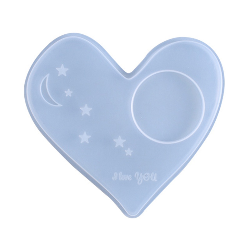 SIY  Love Heart Star Coaster Epoxy Resin Mold Candlestick Pad Mat Tray Silicone Mould