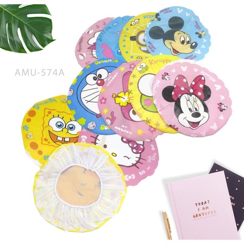 Shower cap fruit lucu cute topi keramas buah strawberry lemon kiwi penutup