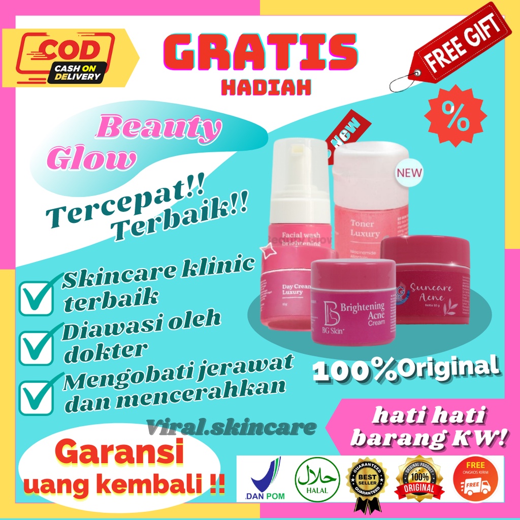 Beauty Glow Skincare Ecer Bg skin Perawatan Wajah Glowing Skincare Bpom Original A26