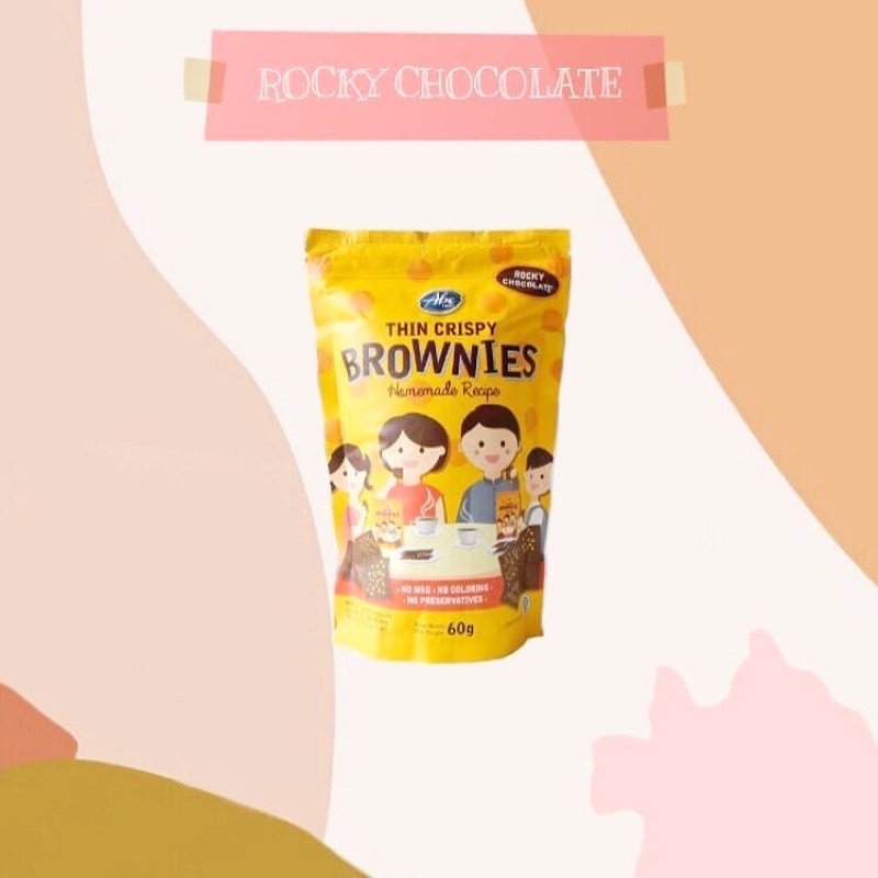 ABE FOOD Thin Crispy Brownies 60g - Snack Anak Cemilan Sehat - Rocky Chocolate/Cheesy Cheese/Nut Cracker