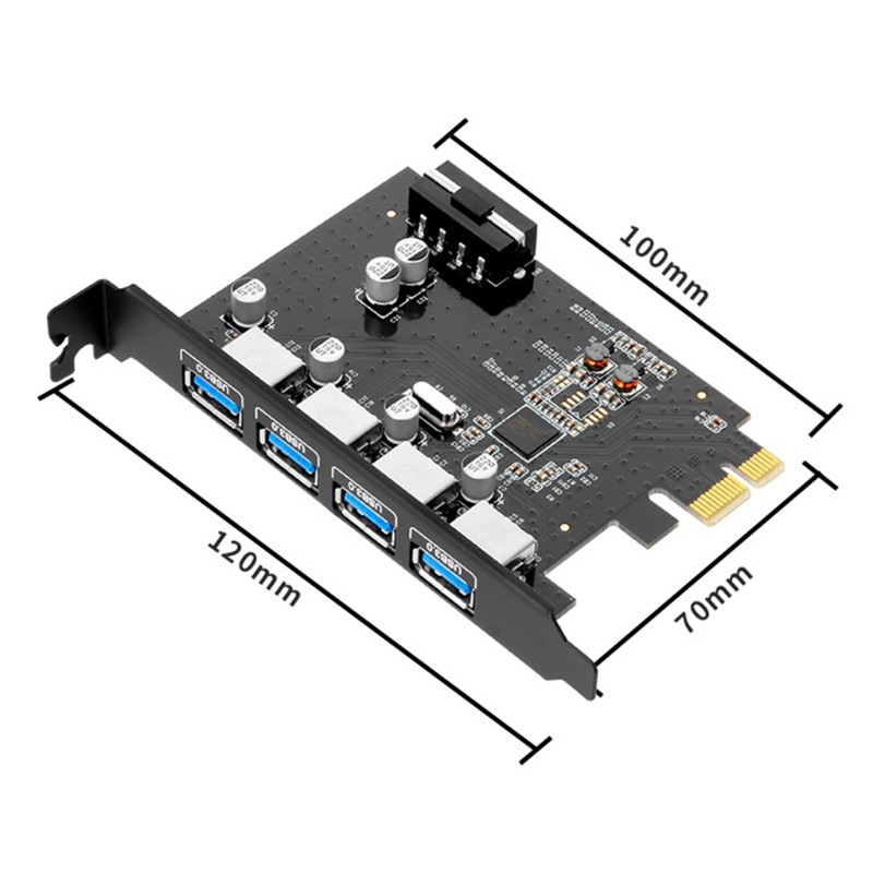 Btsg 4port USB 3.0 PCI-e Kartu Ekspansi PCI Untuk Express PCIe Ke USB 3.0 Hub Adapter