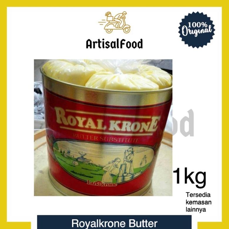 

[DISCOUNT 89Z96] Royal Krone Royalkrone Landkrone Butter Mentega 1kg Room Butter kiloan 1 kg Bestseller