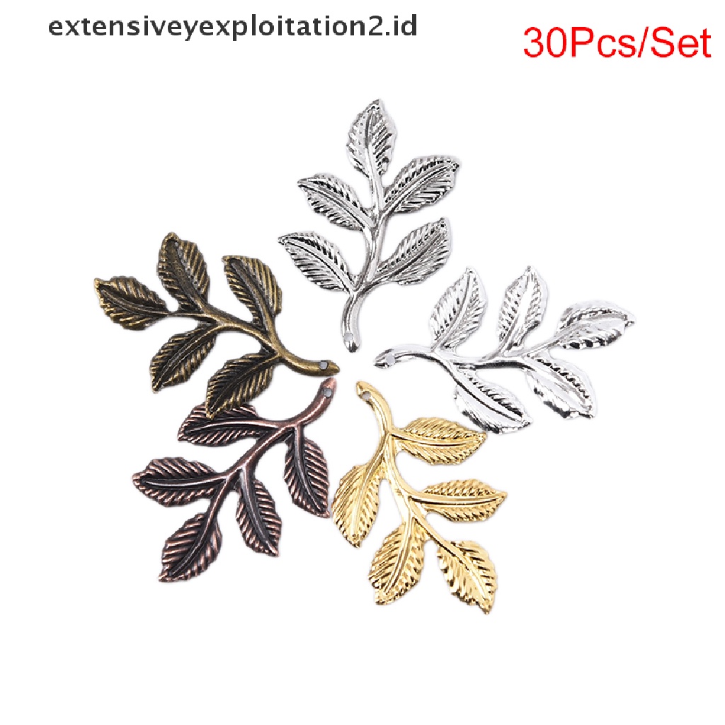 30pcs/set Konektor Daun Lilit Kerawang Bahan Metal Diy Membuat Perhiasan Temuan