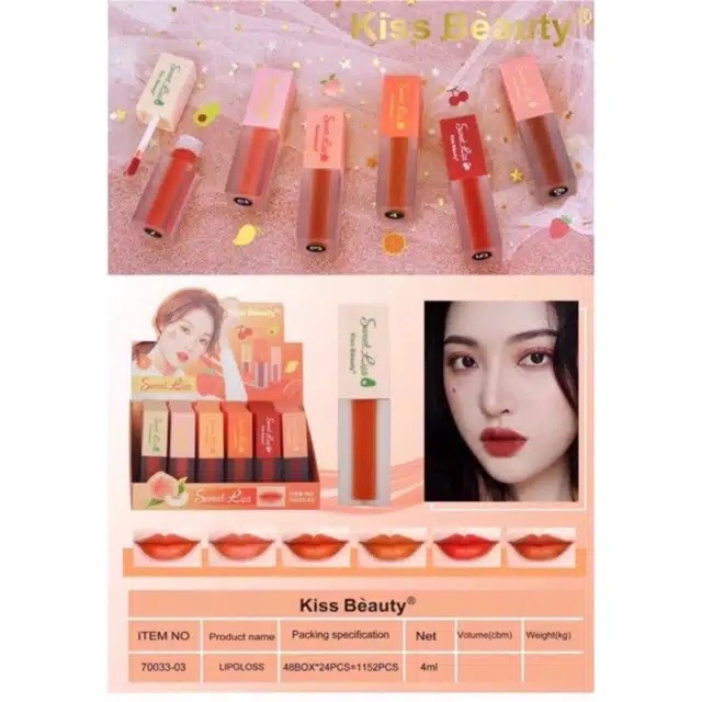 (CYBER) COD ORIGINAL (Per Satuan ) Kiss Beauty Sweetlips Lipcream TERMURAH