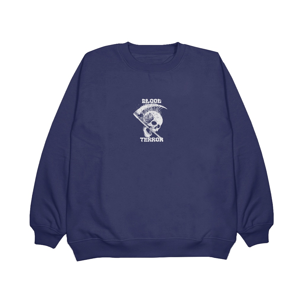 Pojokfashion - Sweater Pria / Wanita Crewneck ( Blood-Terror ) Sweatshirt Bahan Fleece Halus &amp; Tebal