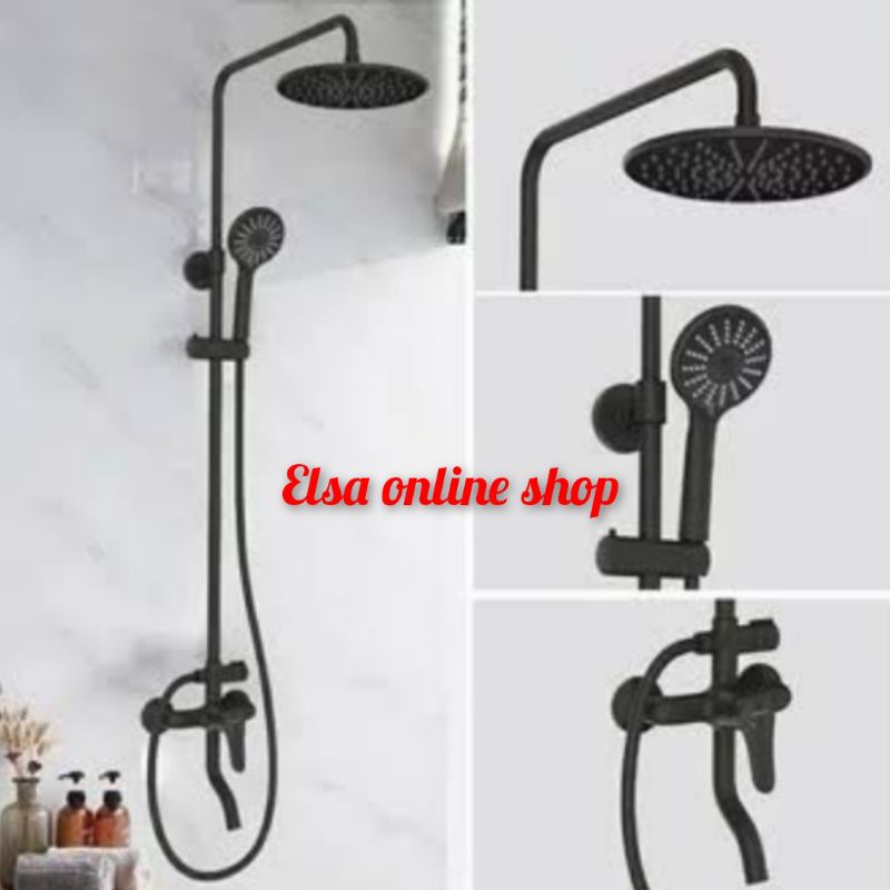 Shower Tiang Hitam Panas Dingin/Kran Tiang Panas Dingin