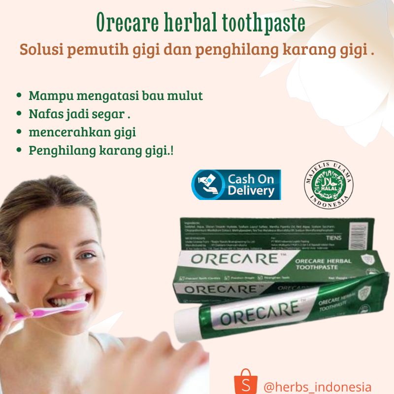 ODOL PEMUTIH GIGI DAN PENGHILANG KARANG GIGI | ORECARE HERBAL | PASTA GIGI PEMUTIH GIGI | ODOL PEMUT