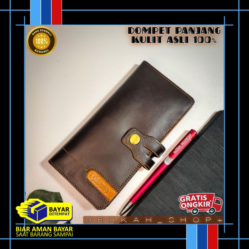Dompet Panjang Pria Wanita Kulit Asli Original Garut Branded 100% Bermerek Kickers Import Terbagus T