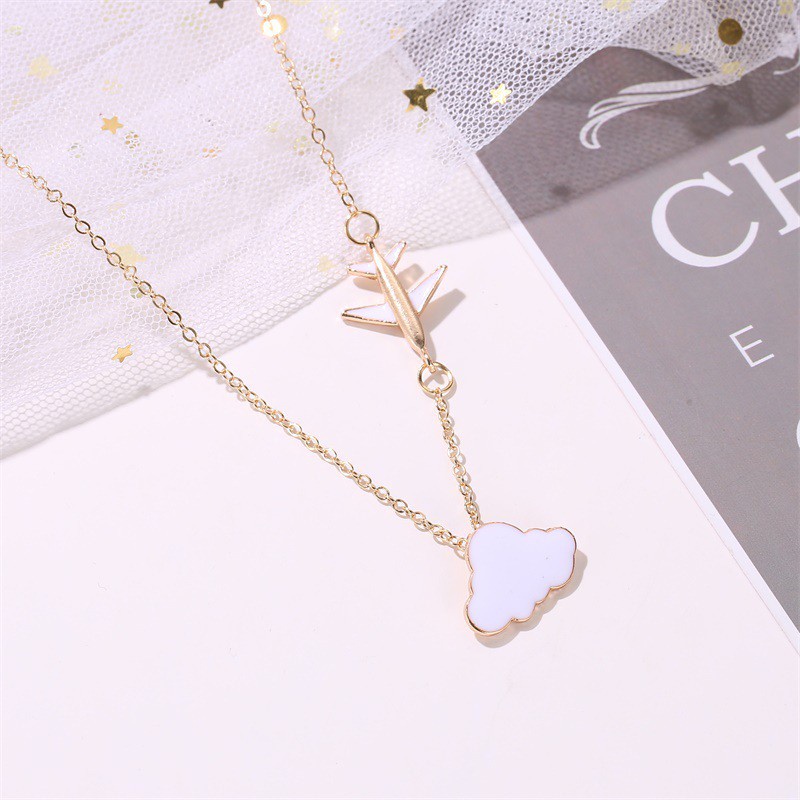 Kalung Alluna Cloud and Plane Necklace Korea awan pesawat