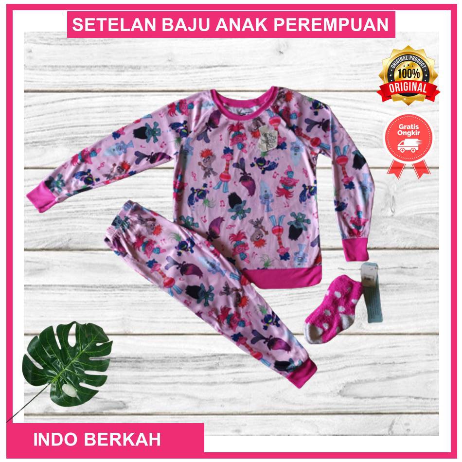 Piyama Anak Perempuan Import Baju Lengan Panjang Celana Panjang Murah