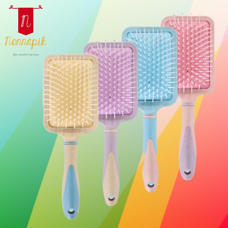 NONNAPIK Square Paddle Brush Sisir kantung udara wanita Cantik - Sisir plastik tata rambut pijat sisir kantong udara HL-BBB585