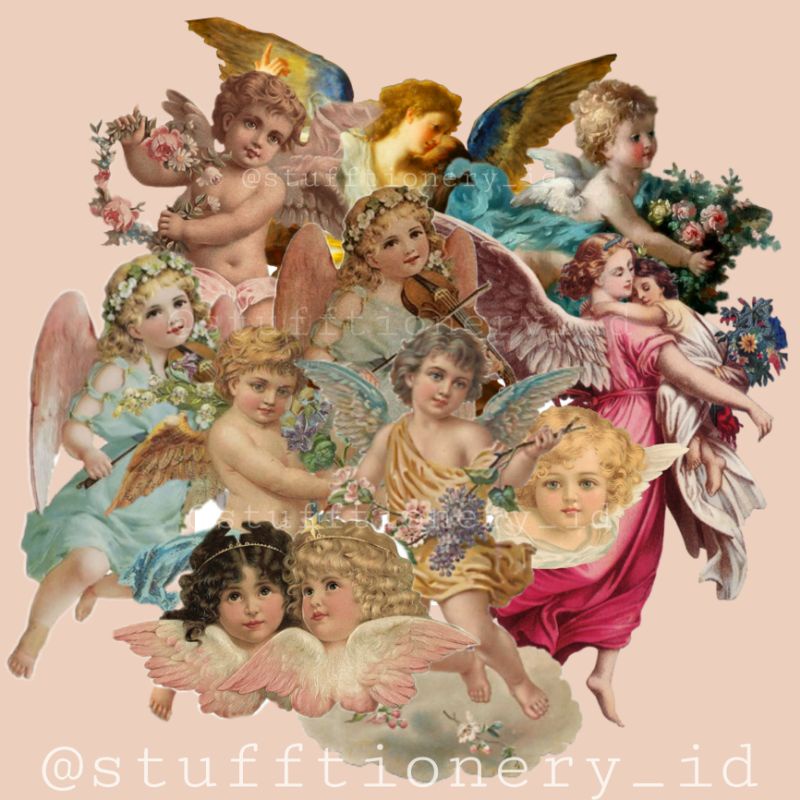 

[7 PCS STICKER ANGELS VINTAGE] STICKER SCRAPBOOK VINTAGE / ANGELIC STICKER / VINTAGE AESTHETIC ART ANGELS / OLD PAINTING STICKERS / DOFF STICKER / JOURNAL STICKERS PLANNING