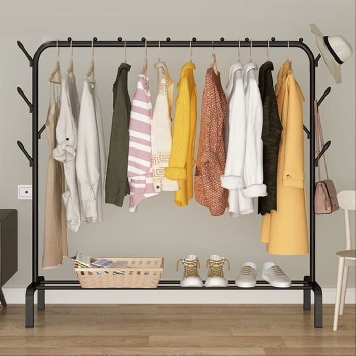 Barnik88 Gawang Baju Stand Cloth Hanger Double Gantungan Baju Stand Hanger Gawang Double Rack - BARNIK88