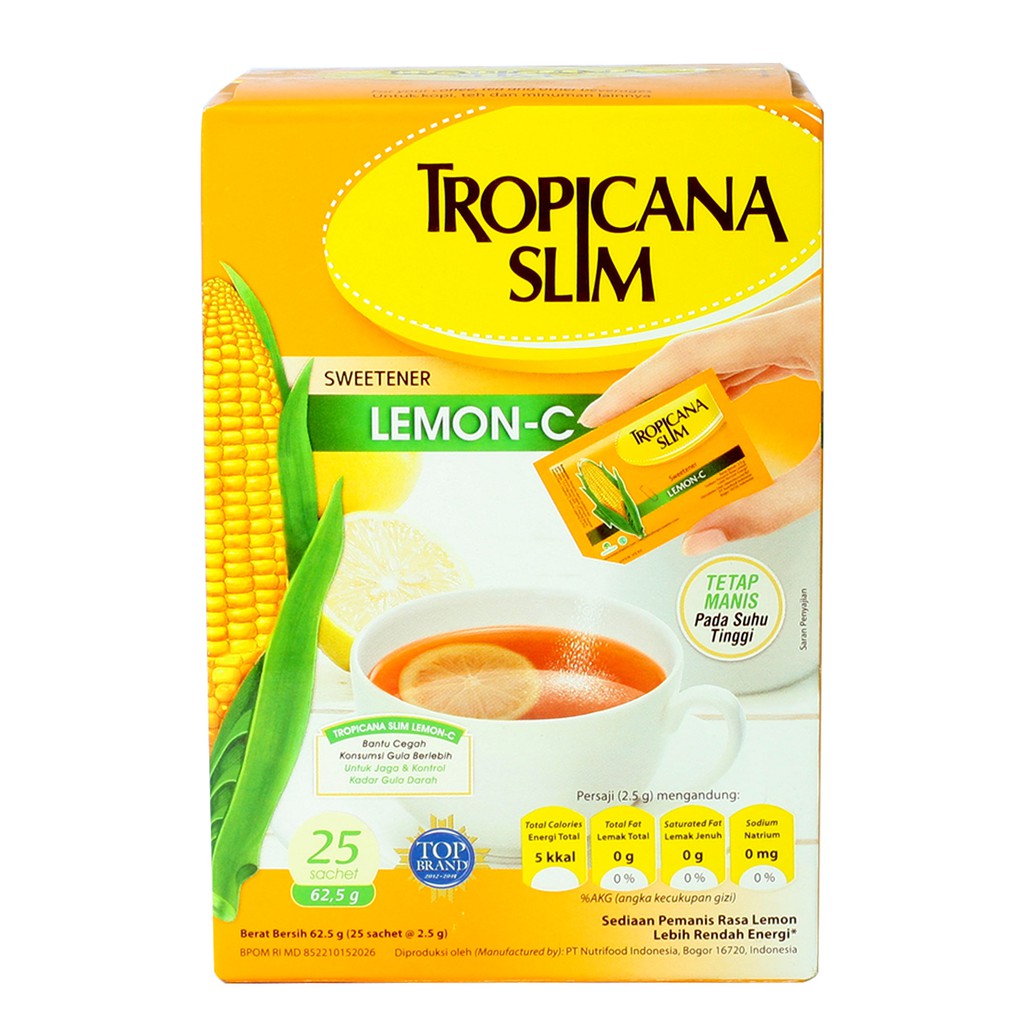 

Tropicana Slim Sweetener Lemon-c Box 62.5 Gram