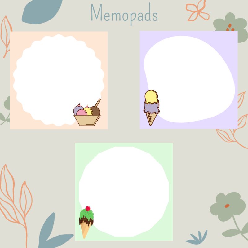 Memopads &amp; Sticker Ice Cream | Cetak sticker dan memopads murah